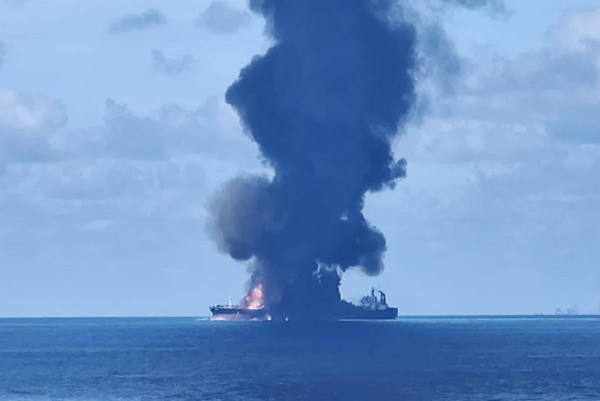 An oil tanker ablaze in the South China Sea is a global problem